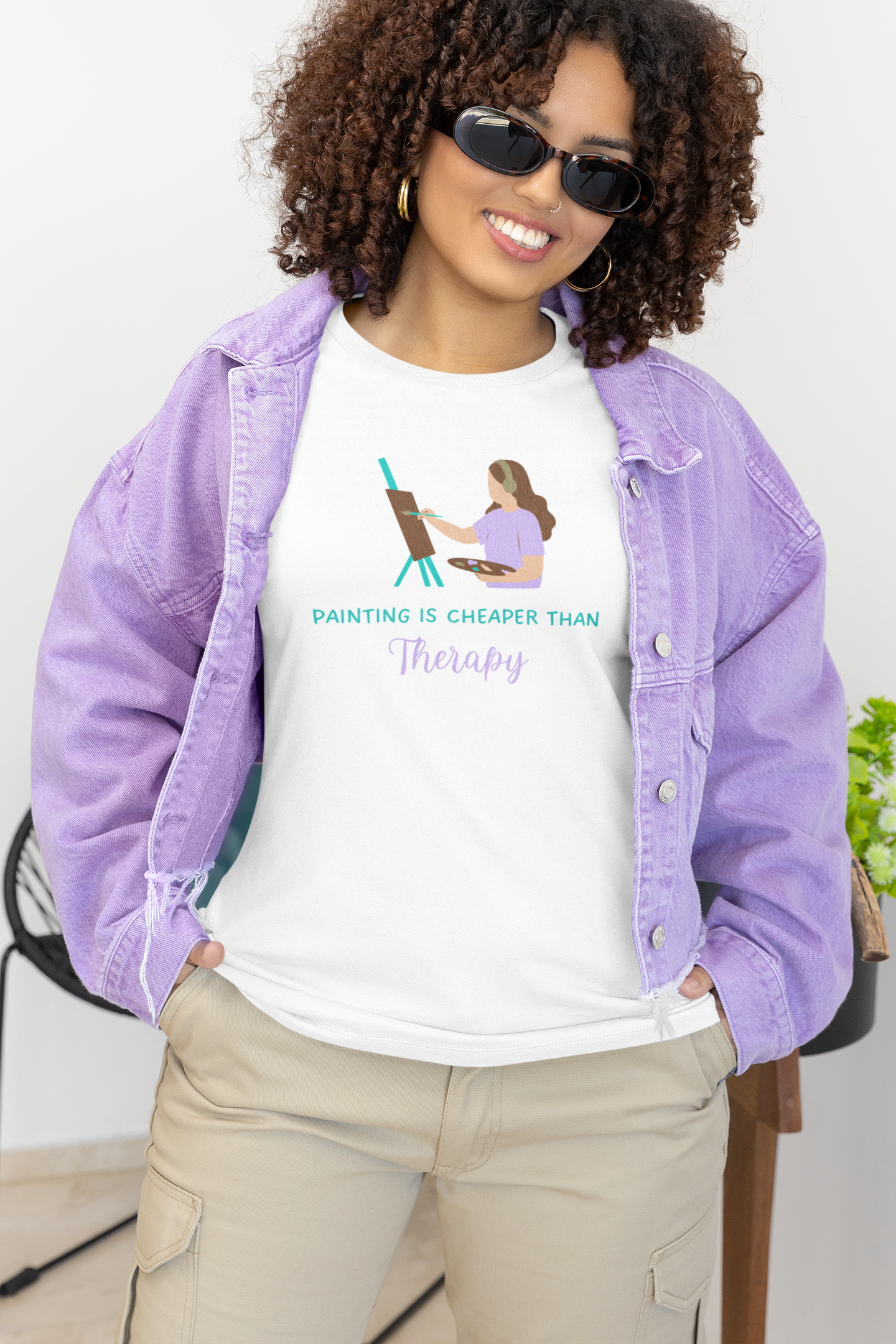 Painting Is Cheaper Than Therapy | Jersey Short Sleeve Tee