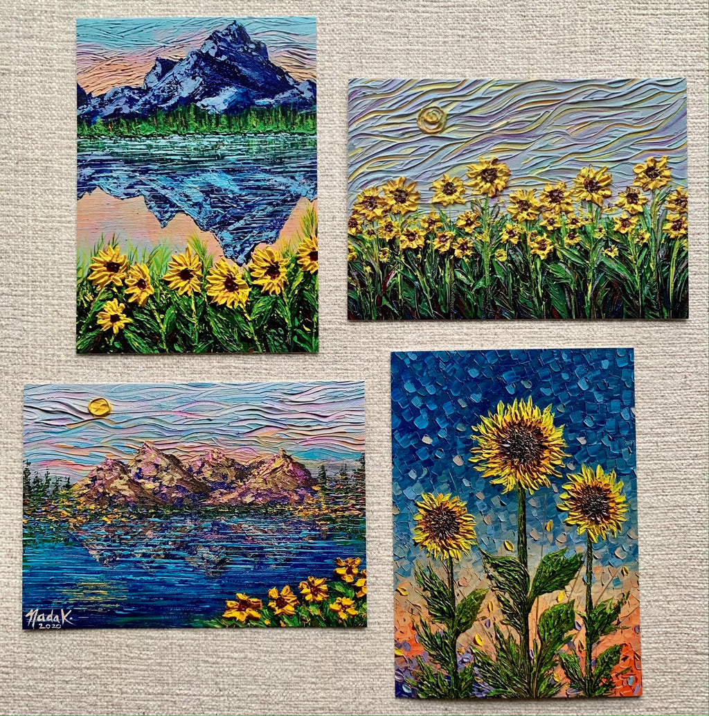 Summer Sunflowers | Set Of 4 Prints