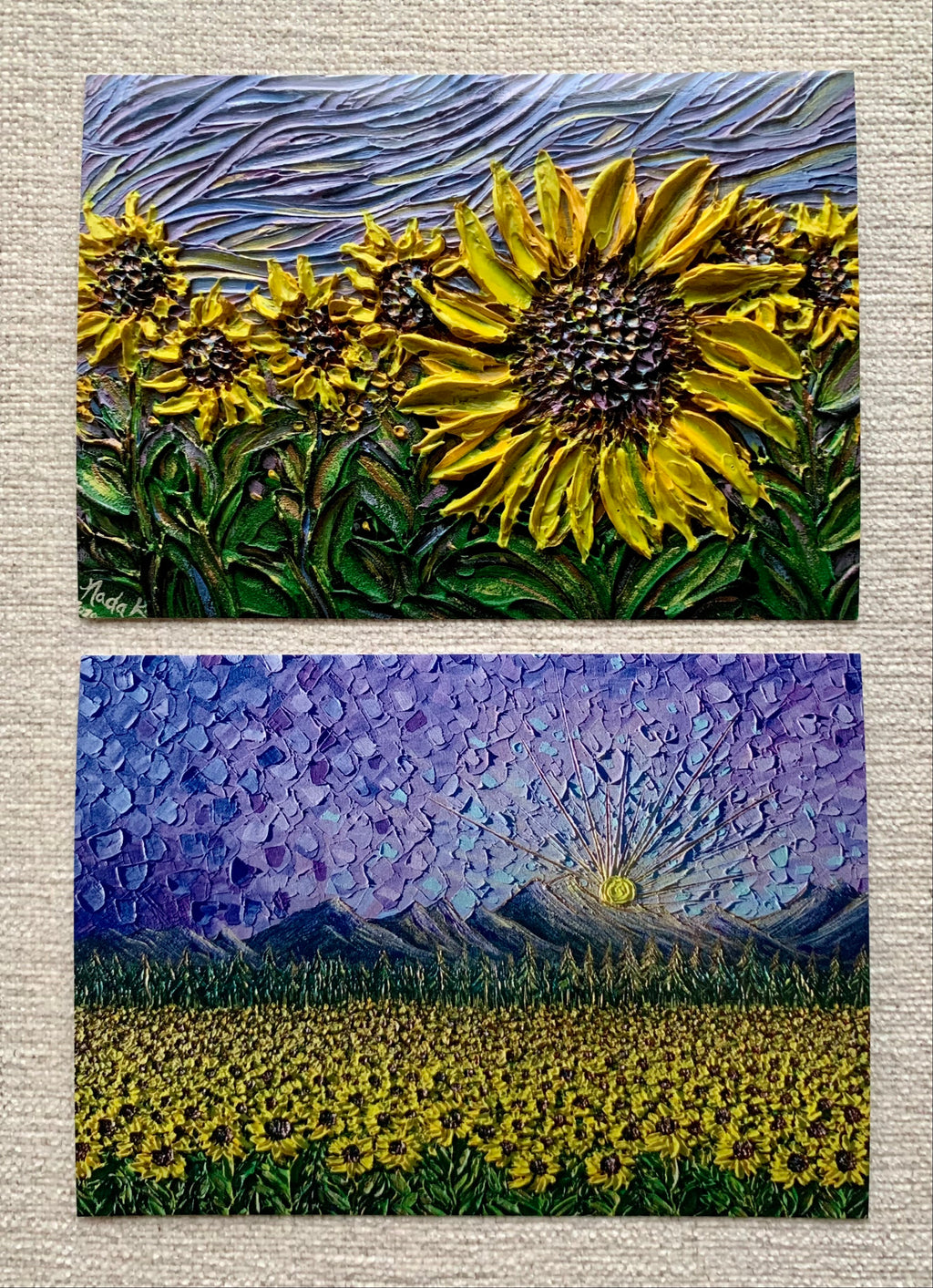 Sunflowers In Purple | Set Of 2 Prints
