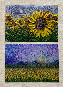 Sunflowers In Purple | Set Of 2 Prints