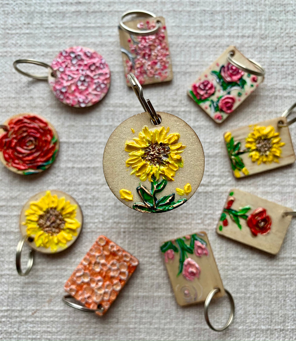Happy Sunflower | Keychain