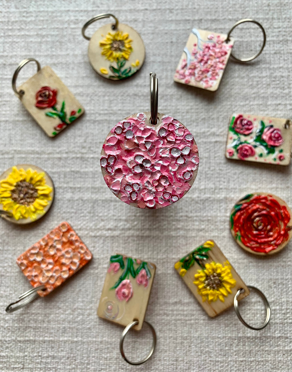 Abstract Pink Blossom | Keychain