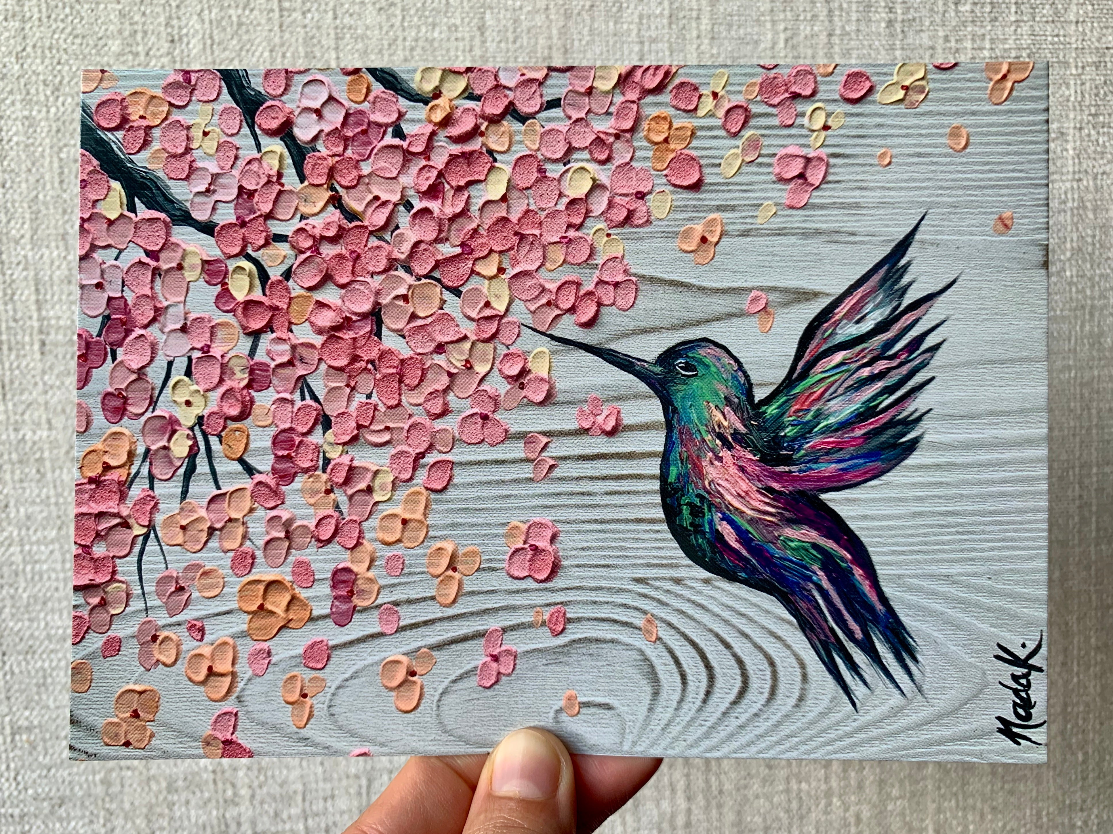 "Hummingbird Blossom Print"
