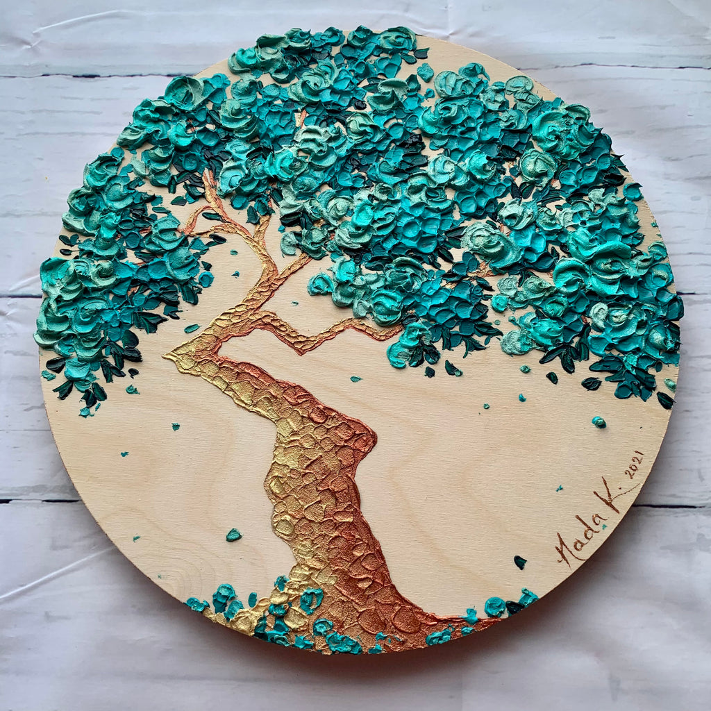 "Teal Mermaid Bonsai"